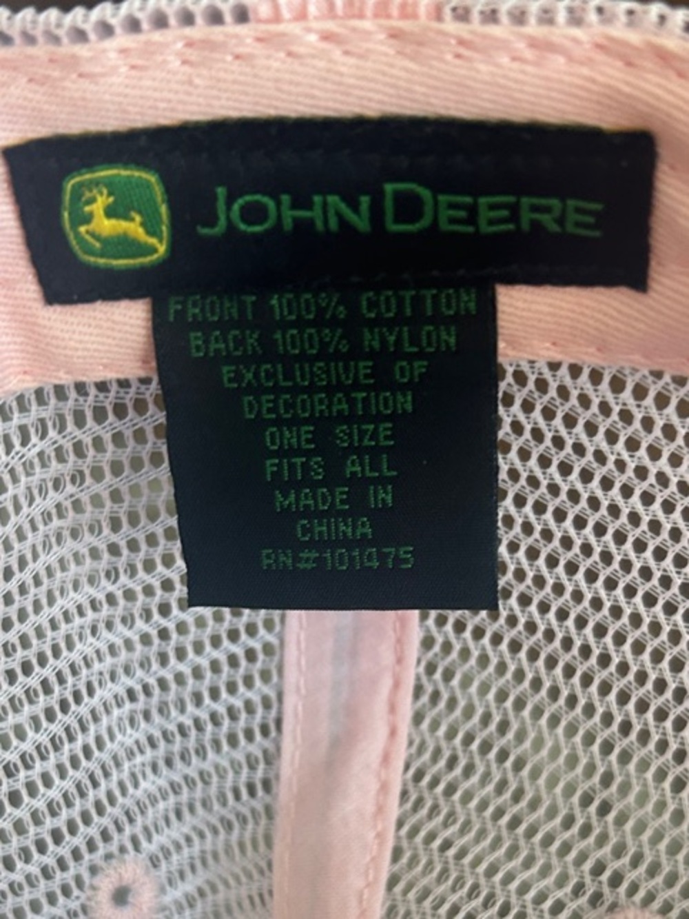 John Deere Camo Cap with Pink Trim - Picture 5 of 6